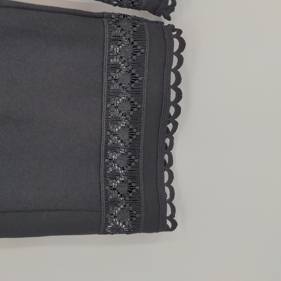 Lysse Raya Womens Lace Trim High Rise Cropped Pants Size Extra Small Black - Picture 4 of 12